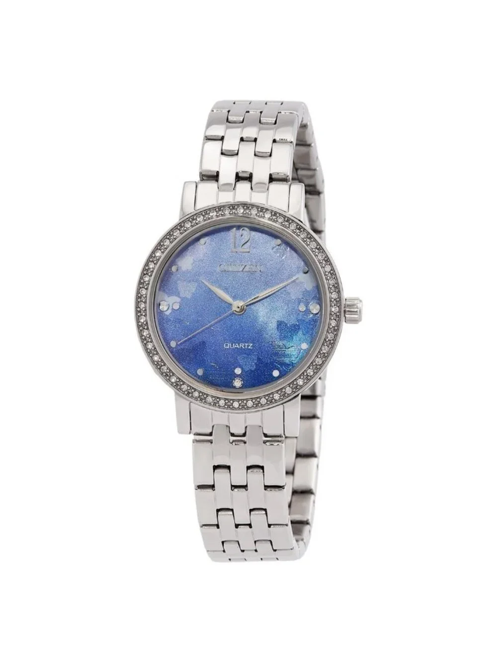 NWT Citizen Quartz Crystal Blue Mother of Pearl Dial Ladies Watch